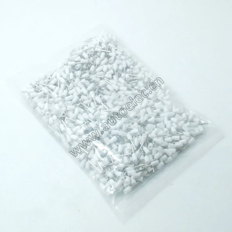 E0308-White 100 шт. AWG#24 E0308 наконечник наконечника шнура медный провод медный изолированный обжимной разъем шнур контактный конец терминала VE0308 - Цвет: E0308-White