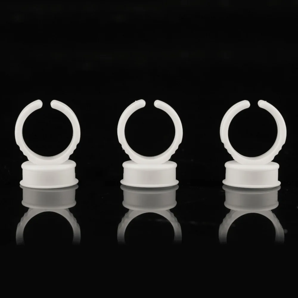 Новые 100 шт оптом пластиковые белые татуировки чернил кольцо для бровей