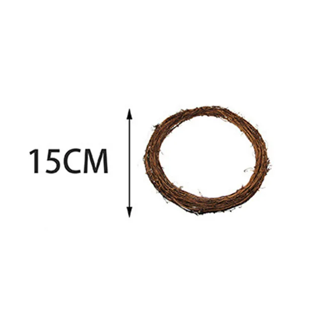 15cm Счастливые Пасхи вечерние DIY натуральный сушеный ротанговый венок магазин домашний декоративный венок Пасхальная дверь Настенный декор 10 см/15 см/20 см/25 см/30 см - Цвет: 15cm