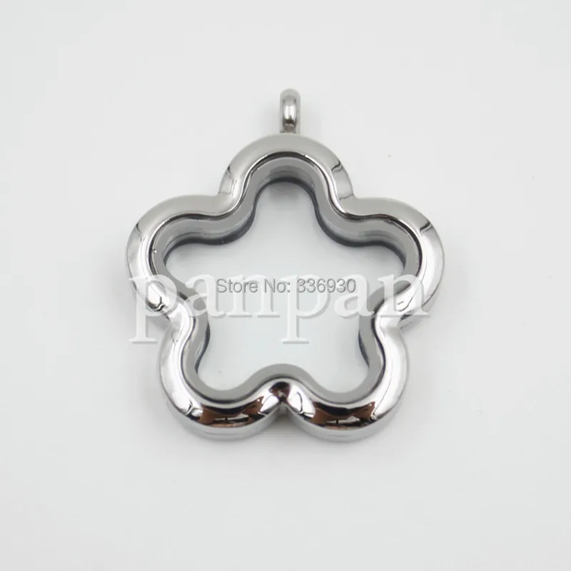 Carvort flower living locket with crystals 316L Stainless steel magnetic floating | Charms