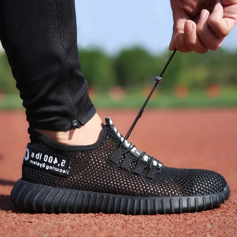 Мужская дышащая защитная обувь легкие летние рабочие сандалии для пирсинга