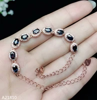 kjjeaxcmy fine jewelry 925 pure silver inlaid natural sapphire fire color female bracelet can be detected