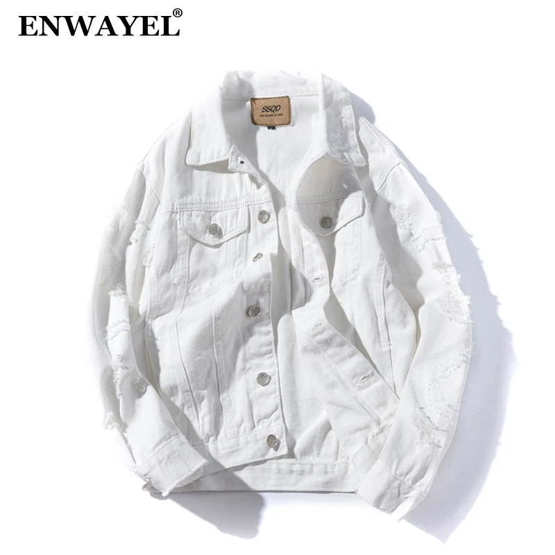 ENWAYEL осень 2018 г. джинсы повседневные куртки для мужчин пальто модная мужская