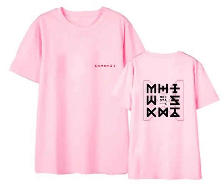 Kpop monsta x the code concert same/Летняя футболка с круглым вырезом и короткими рукавами, модная свободная футболка унисекс, 4 цвета
