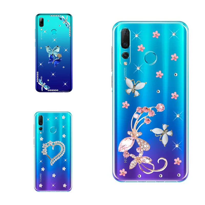Для huawei Y6 Y5 Y7 Prime Y9 чехол для телефона с бабочками цветами прозрачная крышка бампера Honor 10i huawei Nova 6 5 Pro 5i 3 3i чехол