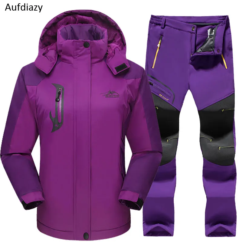 Золотой Aufdiazy, водонепроницаемый лыжный костюм, Женская куртка, лыжные штаны, женские зимние уличные лыжные, зимние, для сноуборда, флисовая куртка, брюки, наборы IM026 - Цвет: Золотой