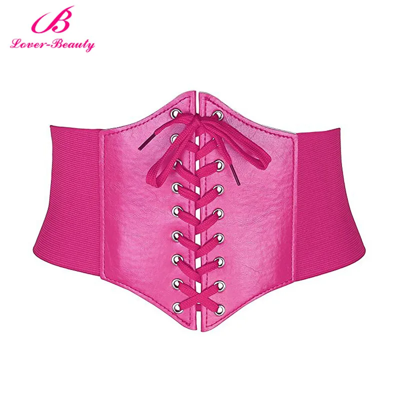 Waspie Corset Lover beauty, на шнуровке, женский эластичный широкий пояс, завязанный, васпий, корсет, моделирующий пояс-корсет, Женский корсет под грудь, искусственная кожа, корсет-A - Цвет: Waspie Corset