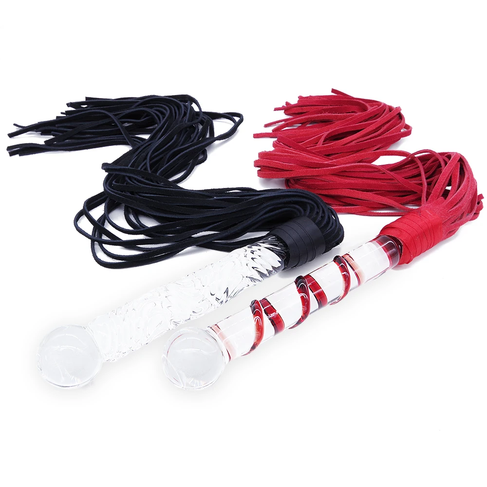 DOMI натуральная кожа анальные игрушки женский Фетиш хлыст стеклянный