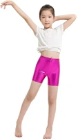 icostumes girls shiny metallic high waisted gymnastics dance booty shorts with high waisted shiny metallic material