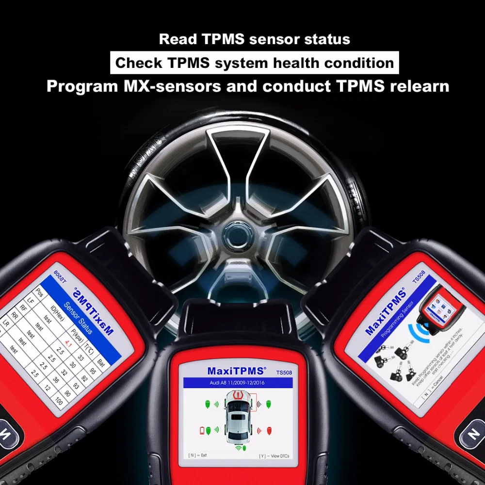 Autel TS508K+ 8 шт. 315 МГц TPMS датчик давления в шинах OBD2 автомобильный диагностический инструмент Scania контроль давления в шинах Автомобильный сканер