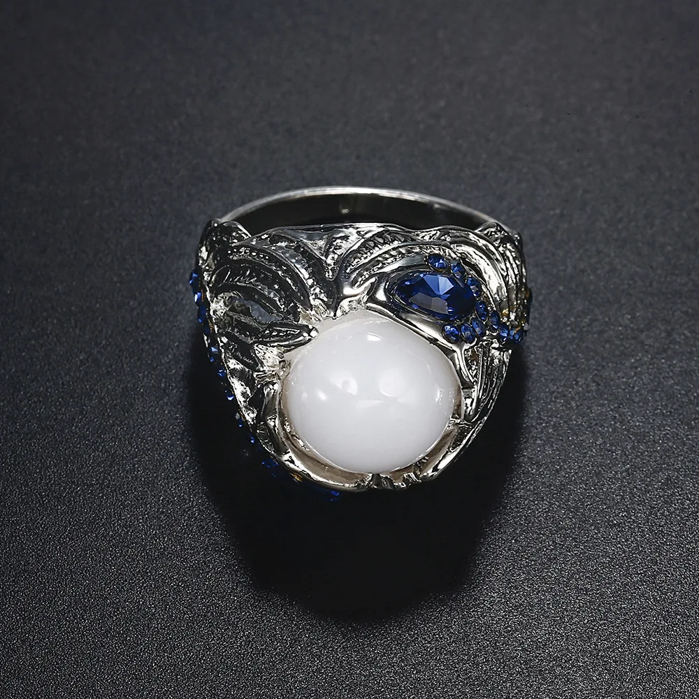 Лунный камень аксессуары изящные металлические кольца кошачий глаз модное