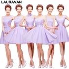 Сиреневый свет, фиолетовое модное платье сестры невесты, современные короткие платья для подружки невесты 6 стилей для свадебной вечеринки