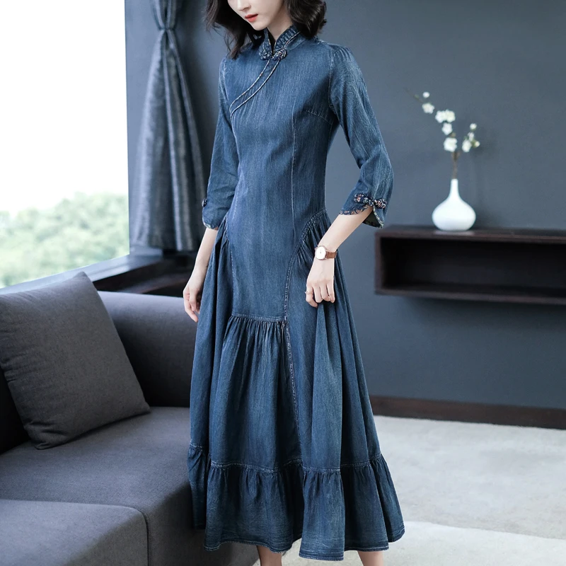 TIYIHAILEY Бесплатная доставка модное платье размера плюс S-3XL женское длинное до