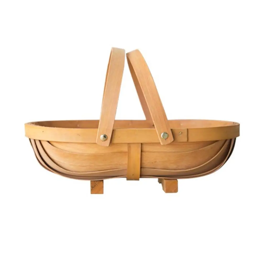 Лодка в форме ручной работы деревянный чип синяя Корзина для пикника корзина
