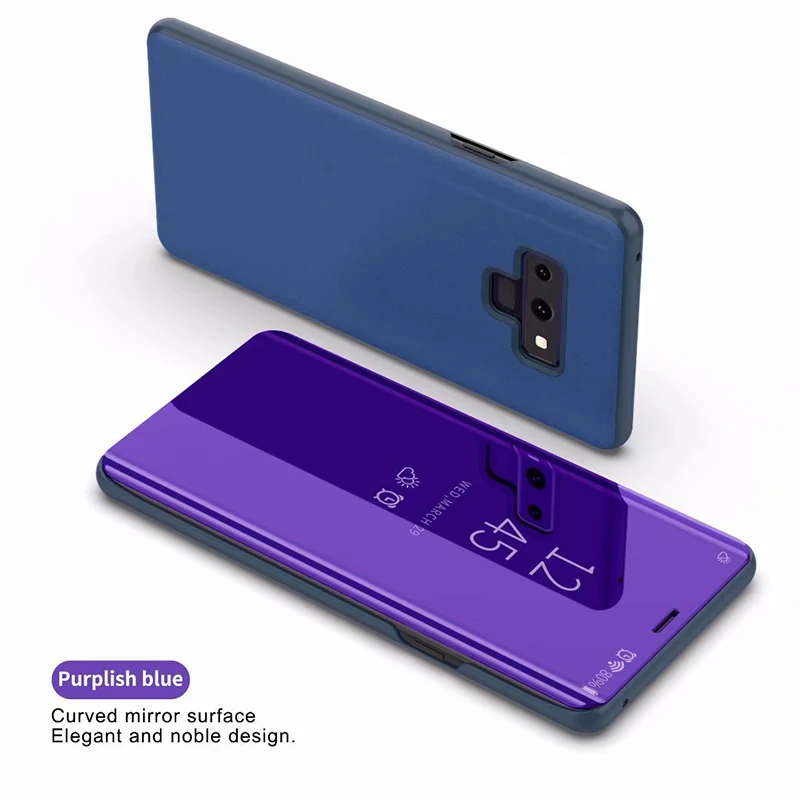 Smart Mirror Case For Samsung Galaxy Note 8 9 Flip Leather Cover for S7 Edge S8 S9 Plus A5 A7 J5 | Мобильные телефоны и