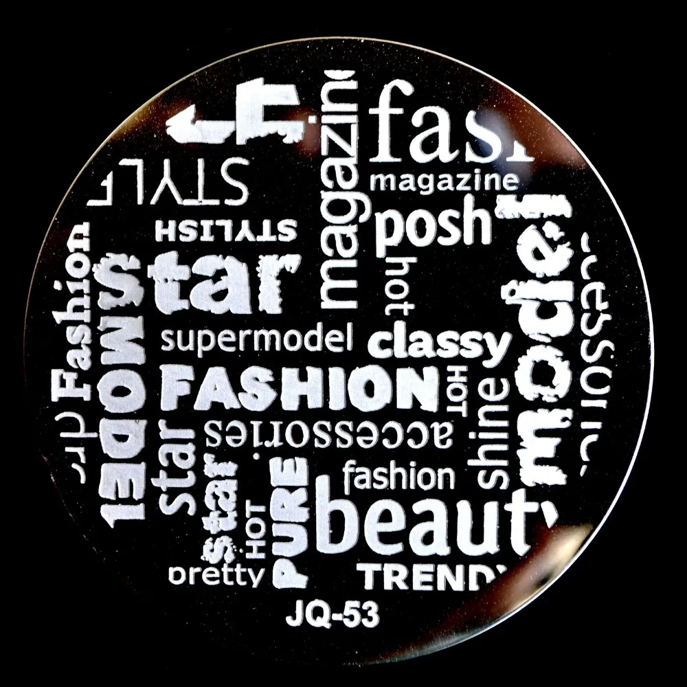 Металлические мерцающие пластины маникюрный шаблон модные слова хороший старт |