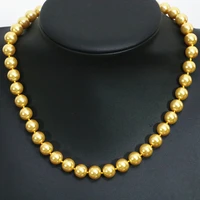 golden yellow shell simulated pearl round beads necklace fashion women necklace 8101214mm gift party jewelry 18inch b1487
