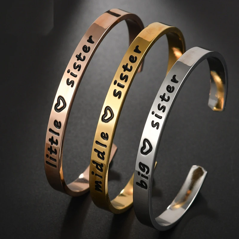 Женский браслет из нержавеющей стали с мантрой и манжетами 2019 | Украшения