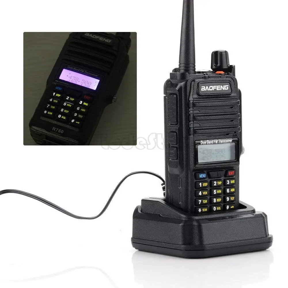 2 шт. BaoFeng BF-R760 Водонепроницаемая рация R760 A58 5 Вт Двухдиапазонная двухсторонняя CB радио портативная защита от пыли Профессиональный интерфон