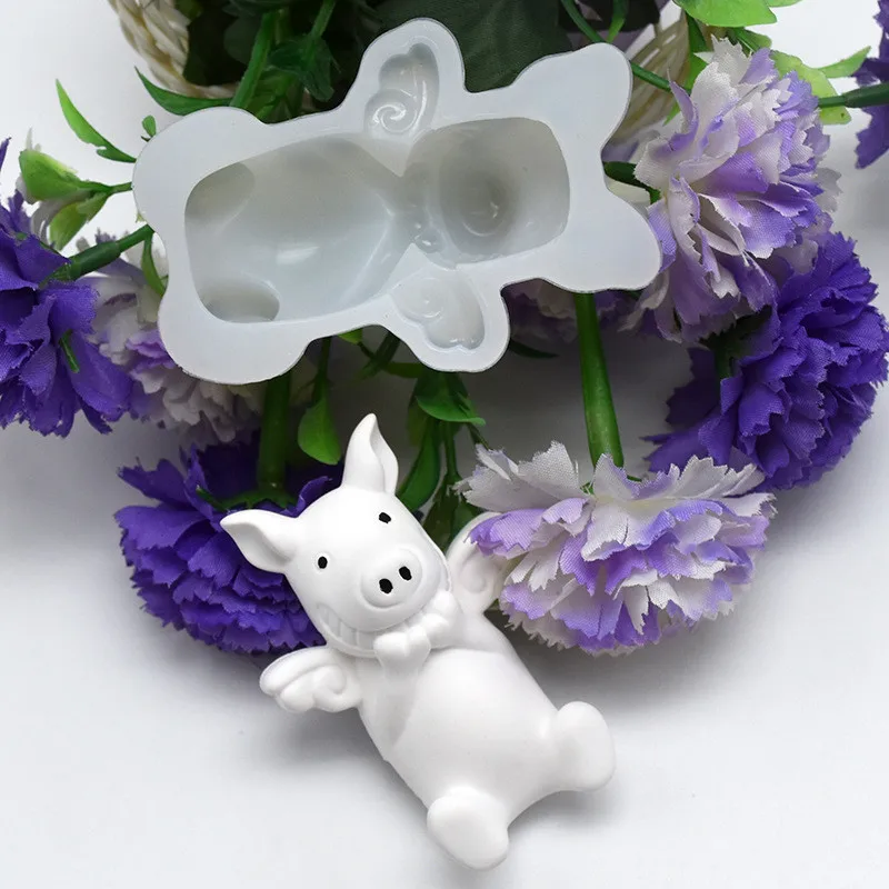 Маленькая силиконовая форма в виде летящей свиньи Мусса для торта формы помадки