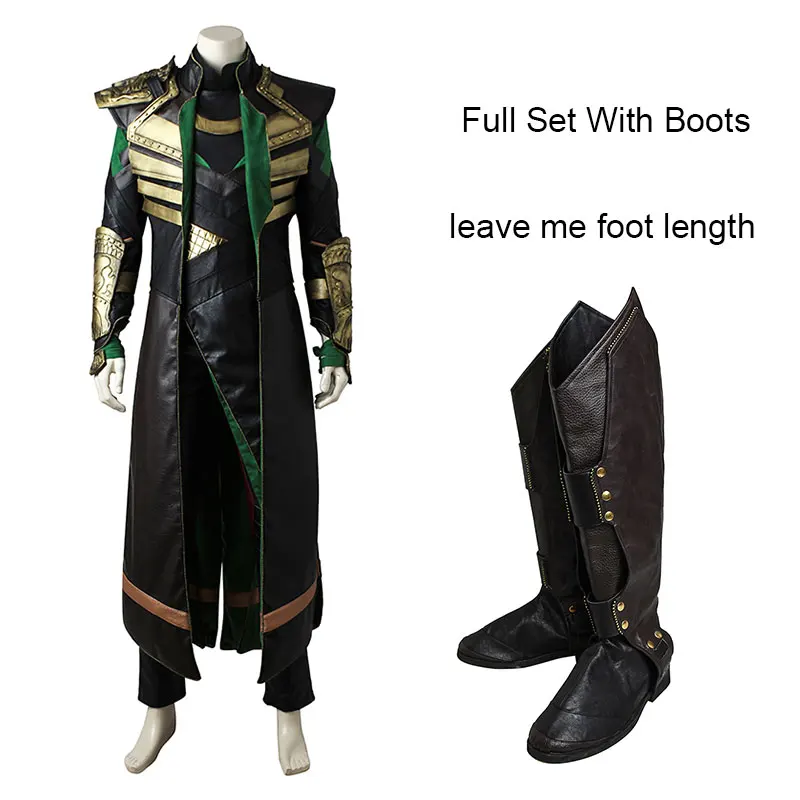 Full Set With Boots Тор темный мир Локи Косплэй костюм фильм Тор 2 супергероя наряд Сапоги и ботинки для девочек Мстители одежда на Хэллоуин для взрослых Для мужчин классические брюки - Цвет: Full Set With Boots