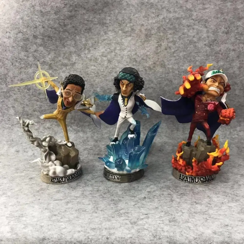 Аниме 21 см Одна деталь Sakazuki/Aokiji Kuzan/Борсалино ПВХ фигурку Коллекционная модель
