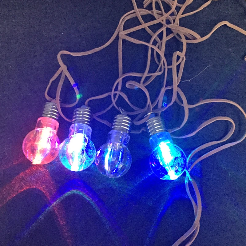 Party Decoration Jewelry For Wholesale Light Bulb Pendent earring Necklace Halloween Supplies Glow In The Dark Free Shipping images - 6