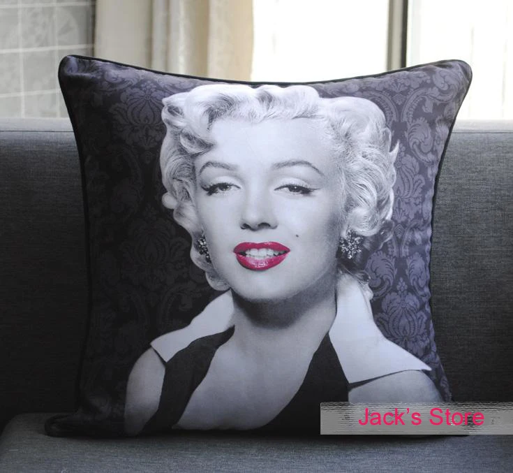 Черная Кожаная Обложка Мэрилин офисные подушки домашние декоративные диванные |