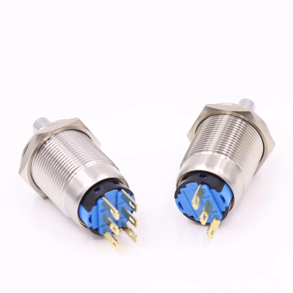 19 мм металлический поворотный нажимной кнопки из нержавеющей стали 2/3