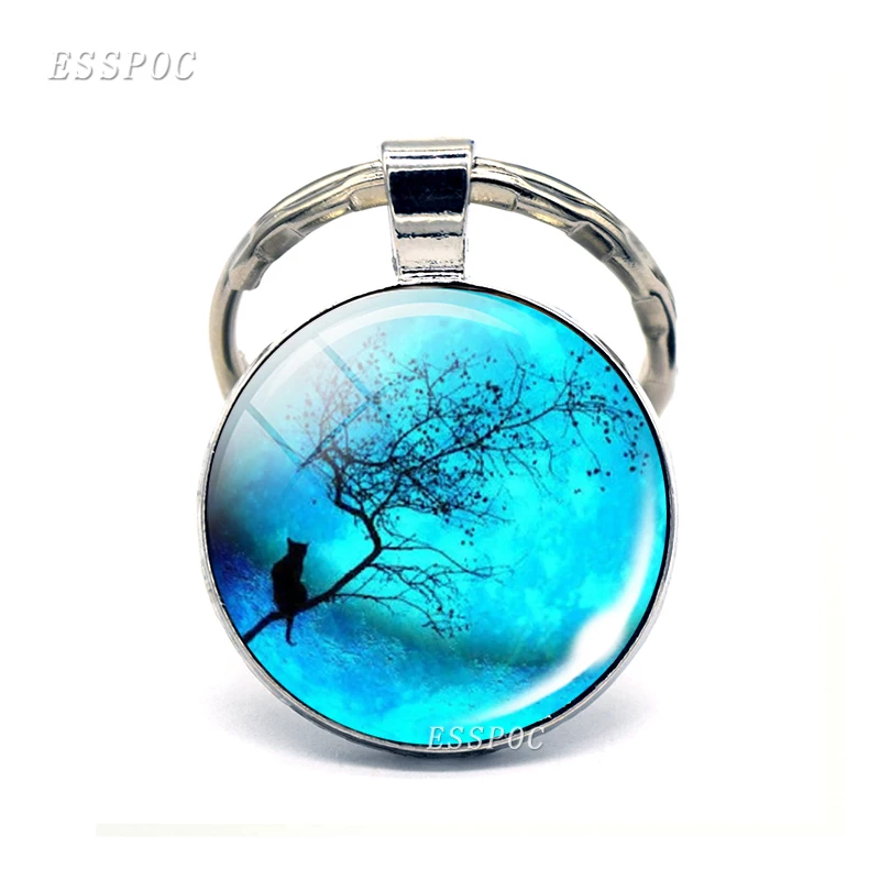 Ювелирные изделия с изображением полной Луны стеклянный кабошон металлическим