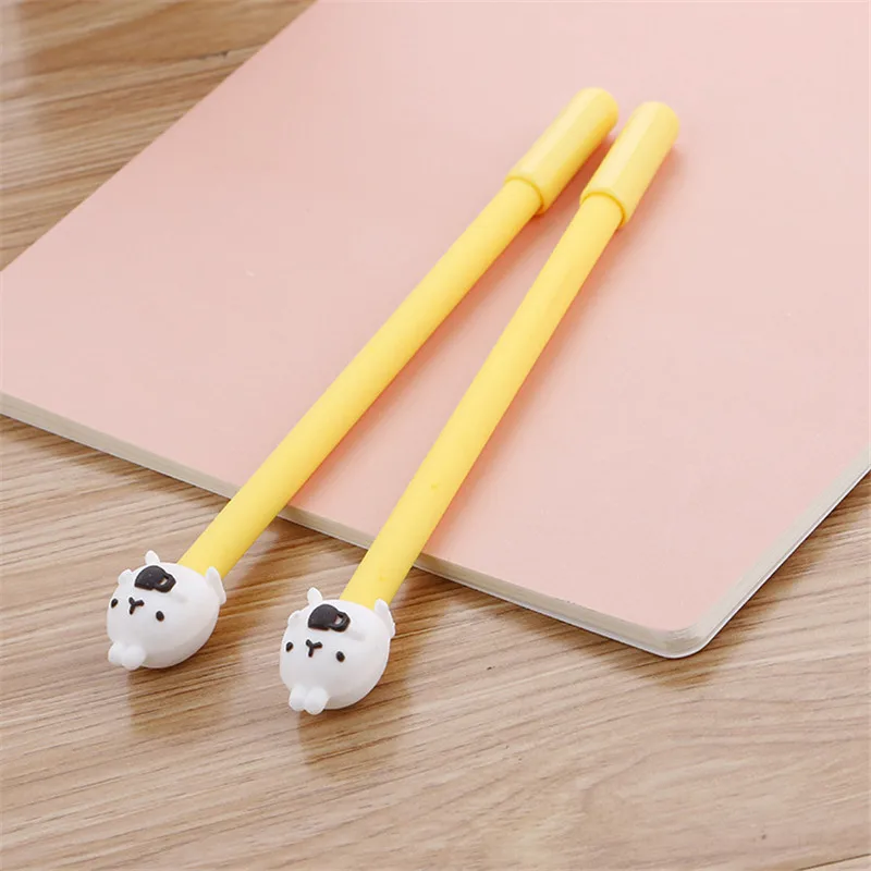 yellow 1pcs Цветной Кролик Утка гелевая ручка милый забавный Kawaii школьный аксессуар Kawai офисные канцелярские принадлежности вещь дети Стационарный магазин товары - Цвет: yellow 1pcs
