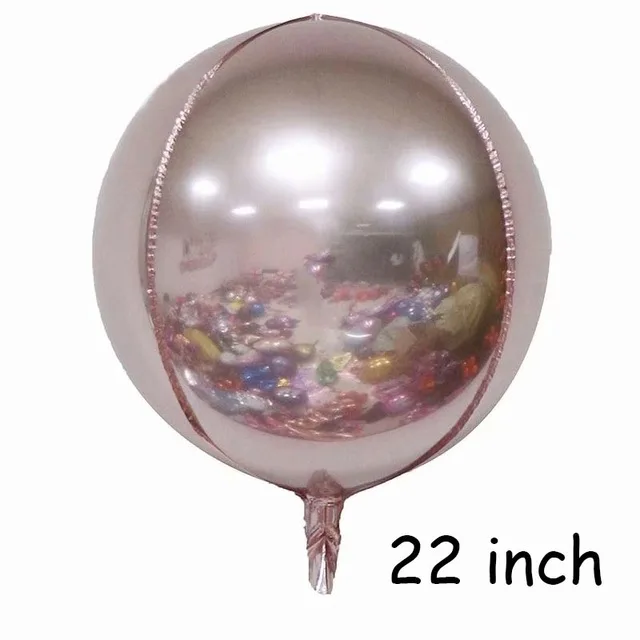 Rose gold 1 шт. 22 дюйма золото серебро 4D круглые воздушные шары из фольги Anniversaire Свадебные украшения на день рождения гелиевый надувной балоны Globos - Цвет: Rose gold