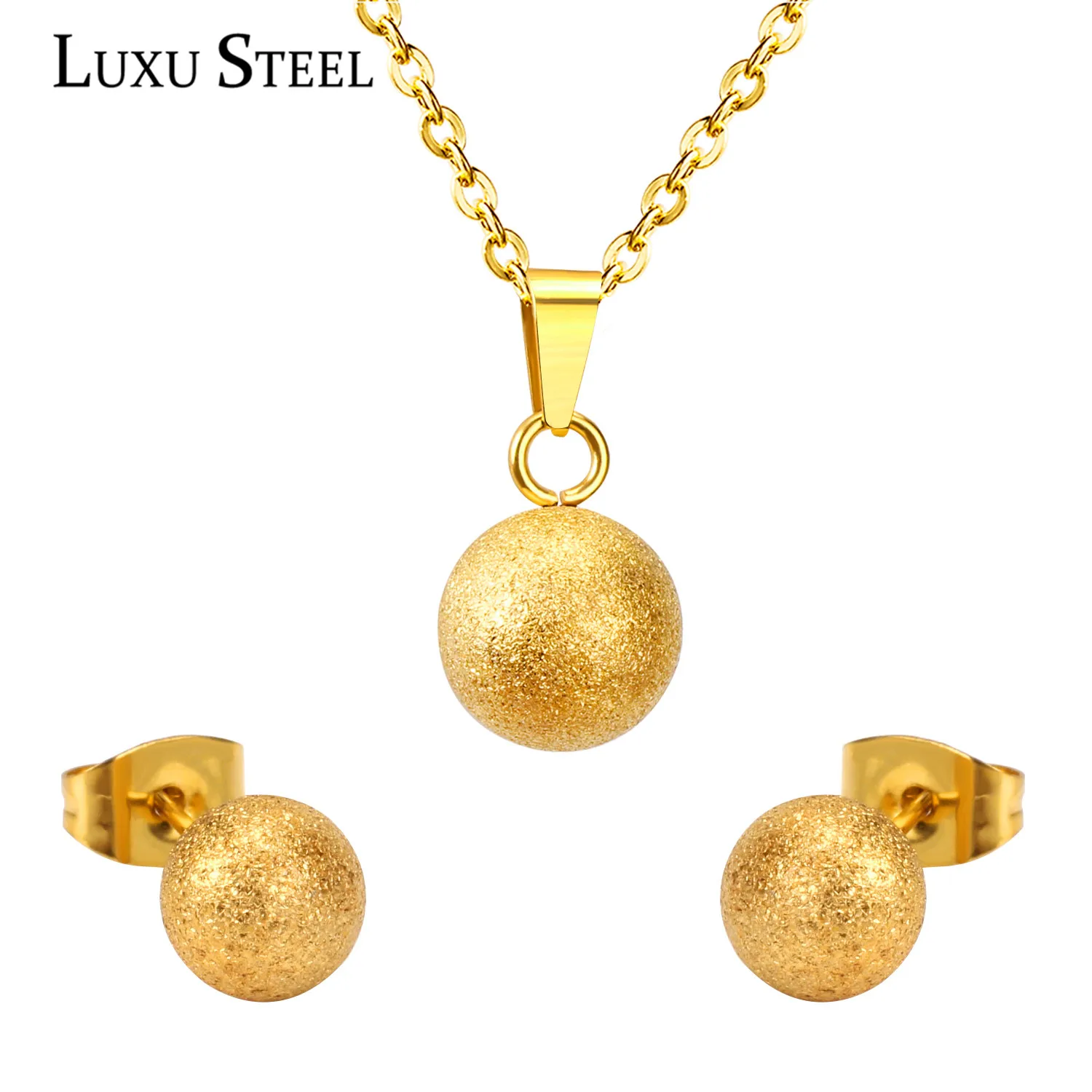 Ожерелье чокер LUXUSTEEL для женщин ожерелье и серьги из нержавеющей стали 2020 с