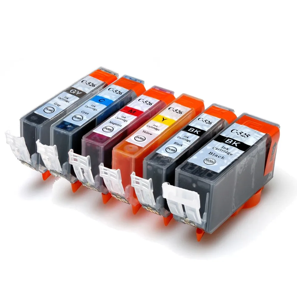Full ink 1Set  ink Cartridge For Canon PGI-525 CLI-526 for Canon Pixma MG8150 MG6150 MG5250 MG8250 IP4850 MX885 MX895 With chip