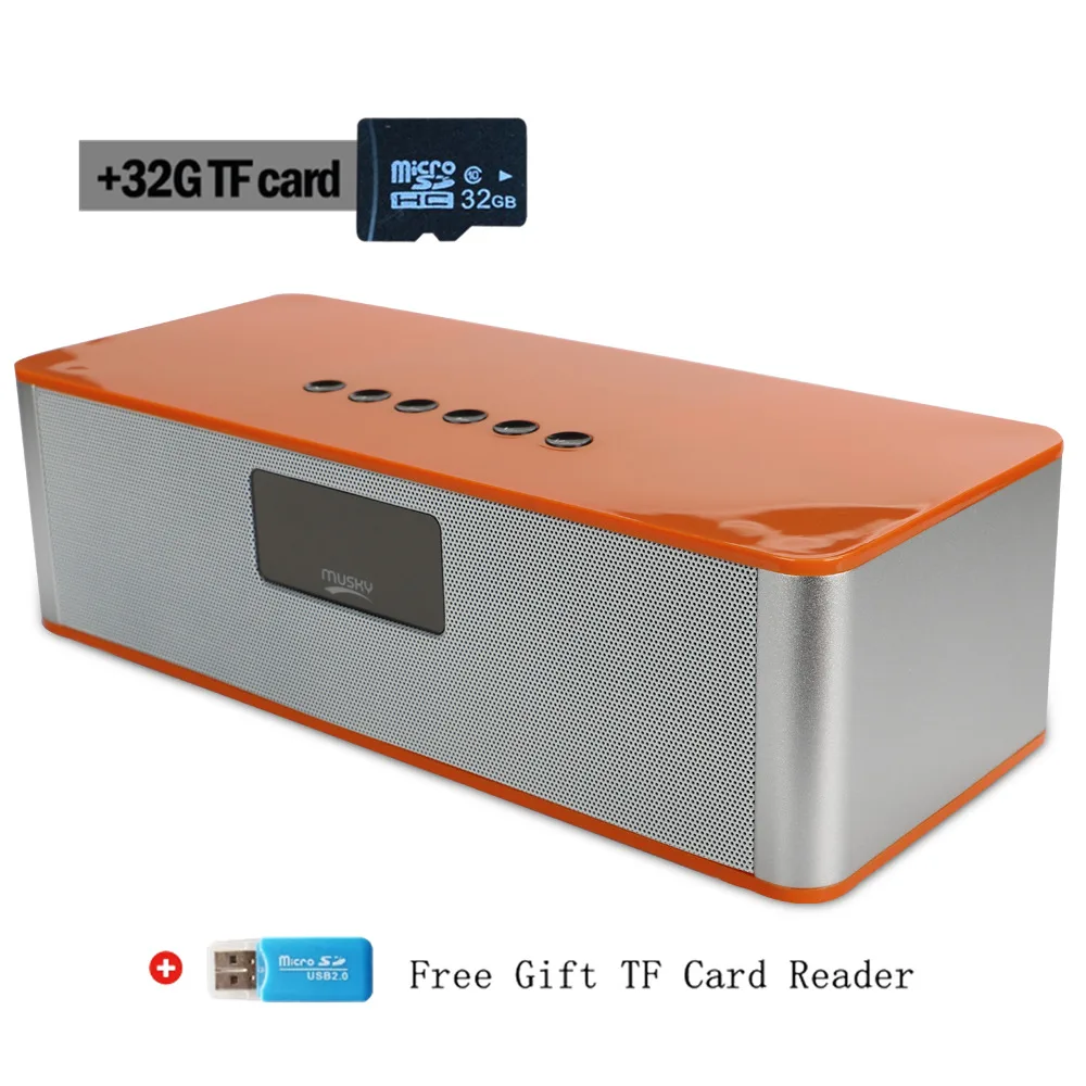 Orange plus 32GTF Dbigness беспроводной Bluetooth динамик с будильником портативный сильный бас стерео динамик S аудио выход для компьютера мобильного телефона - Цвет: Orange plus 32GTF