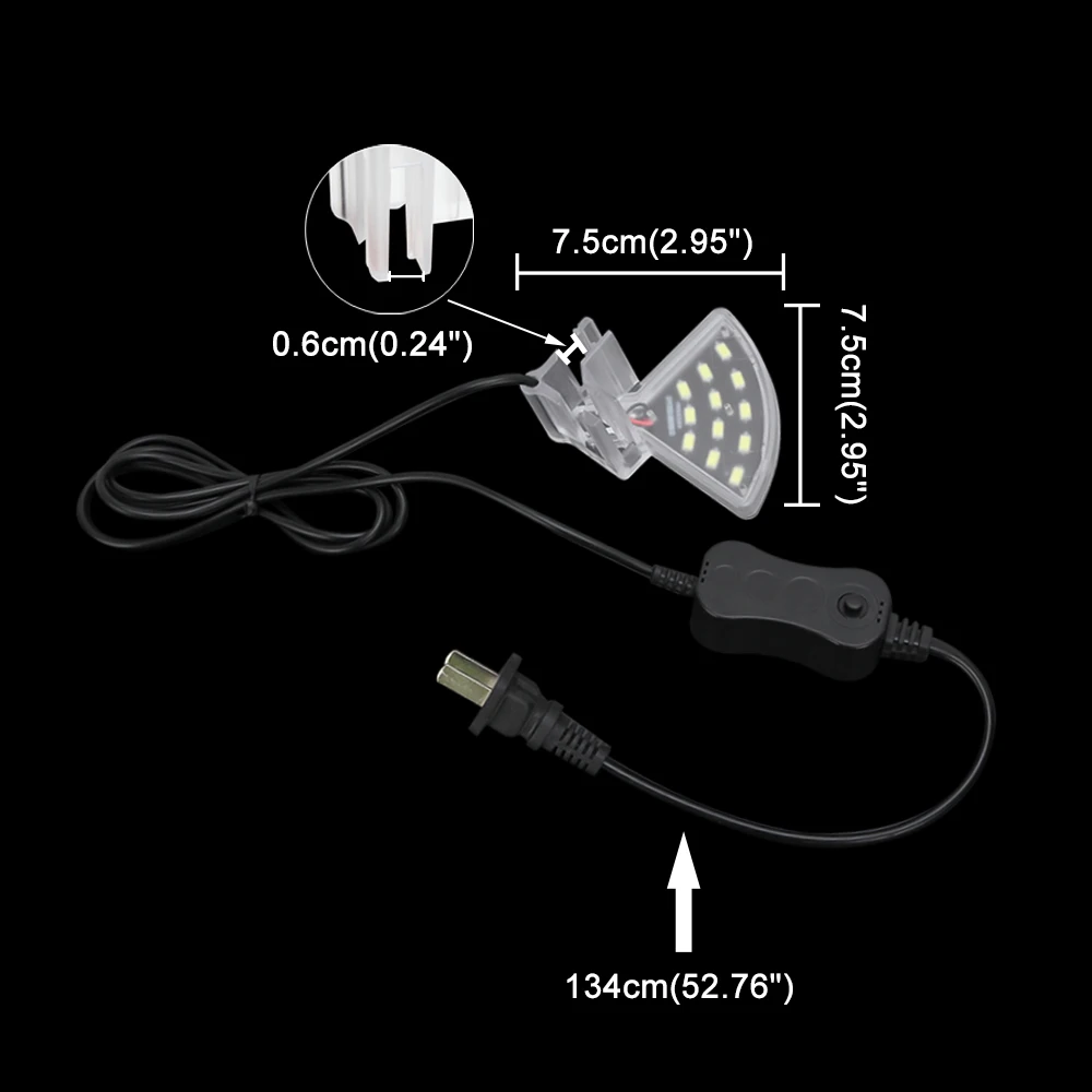 Senzeal M3 Fan-shaped Aquarium LED lighting Lamp Clip-on Aquarium Fish Tank Water Grass Light 220V/110V 5W Freshwater Led EU US