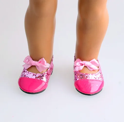 LUCKDOLL/Розовая Милая обувь с галстуком-бабочкой подходит для 18 дюймов американский