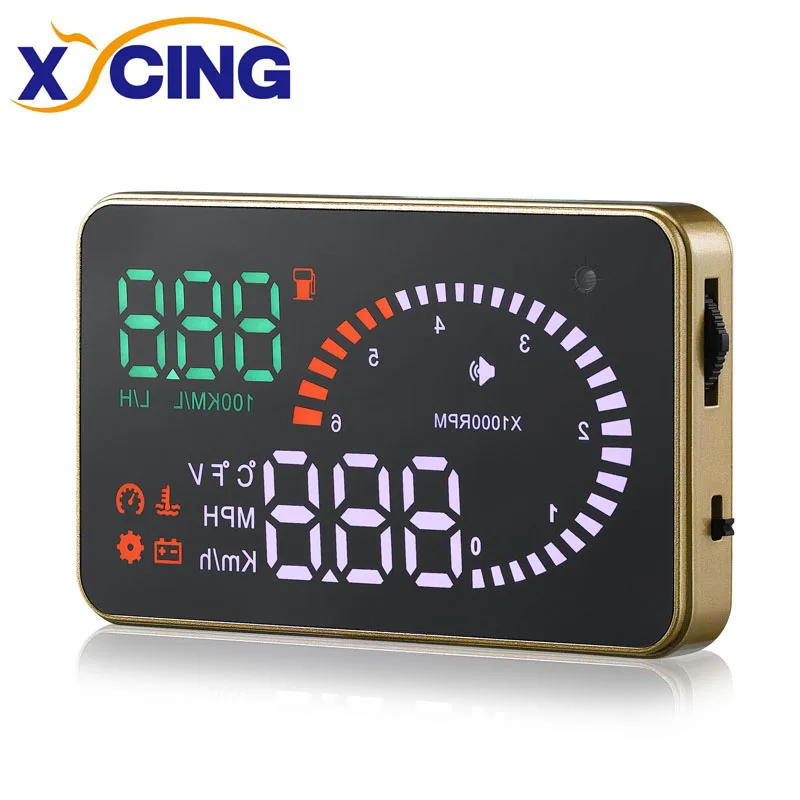 

XYCING X6 OBD2 and EUOBD HUD Car Head-Up Display Vehicle Windshield Projector Digital Speedometer Fuel Consumption Speed Alarm