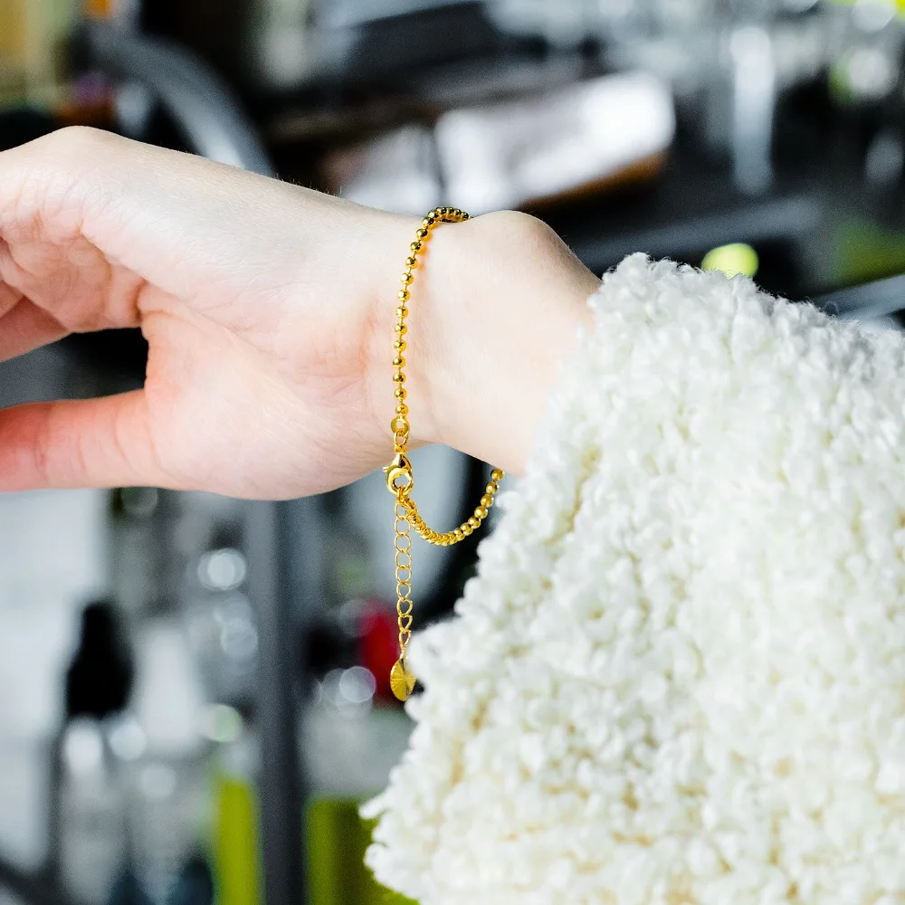 Женский медный браслет с бусинами 2 мм регулируемая длина|Плетеные браслеты| |