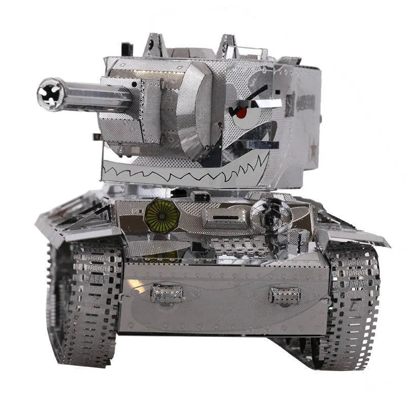 3D металлические пазлы модели советских KV2 супер танк DIY лазерная резка собрать