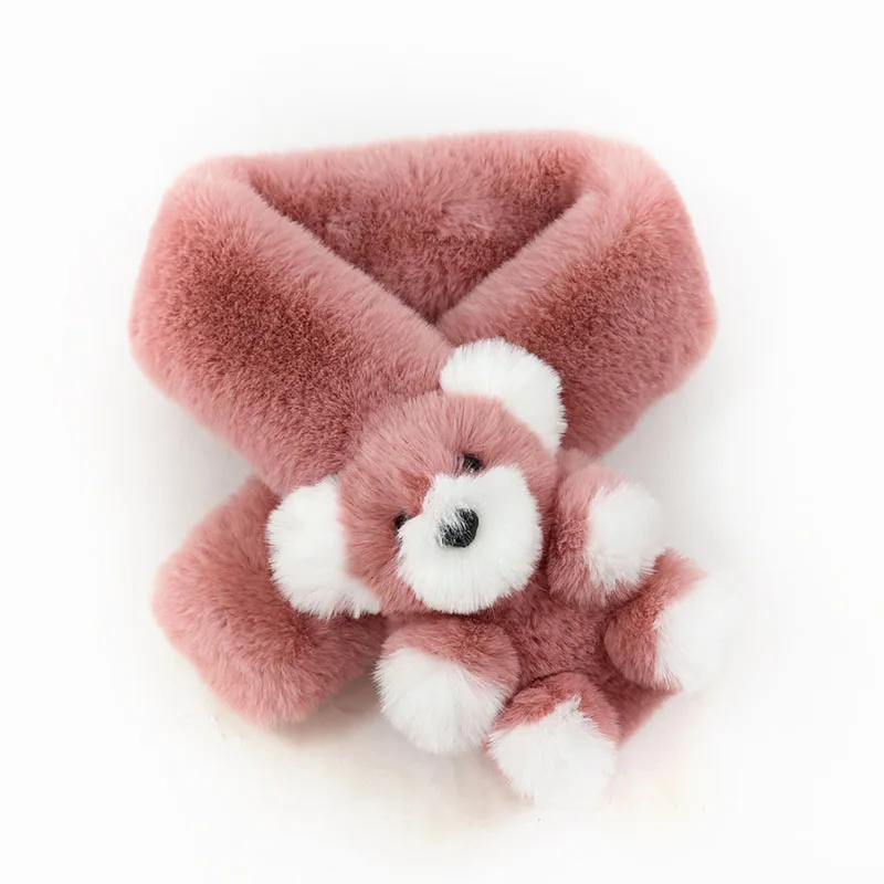 Осенне-зимний детский плюшевый шарф Зимний Детский с имитацией кроличьей шерсти