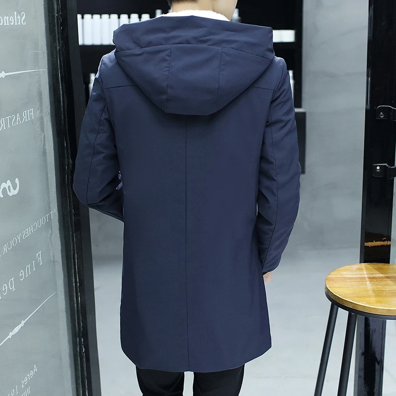 Мужская Длинная утепленная парка с капюшоном B 5XL 6XL хлопковой подкладкой и