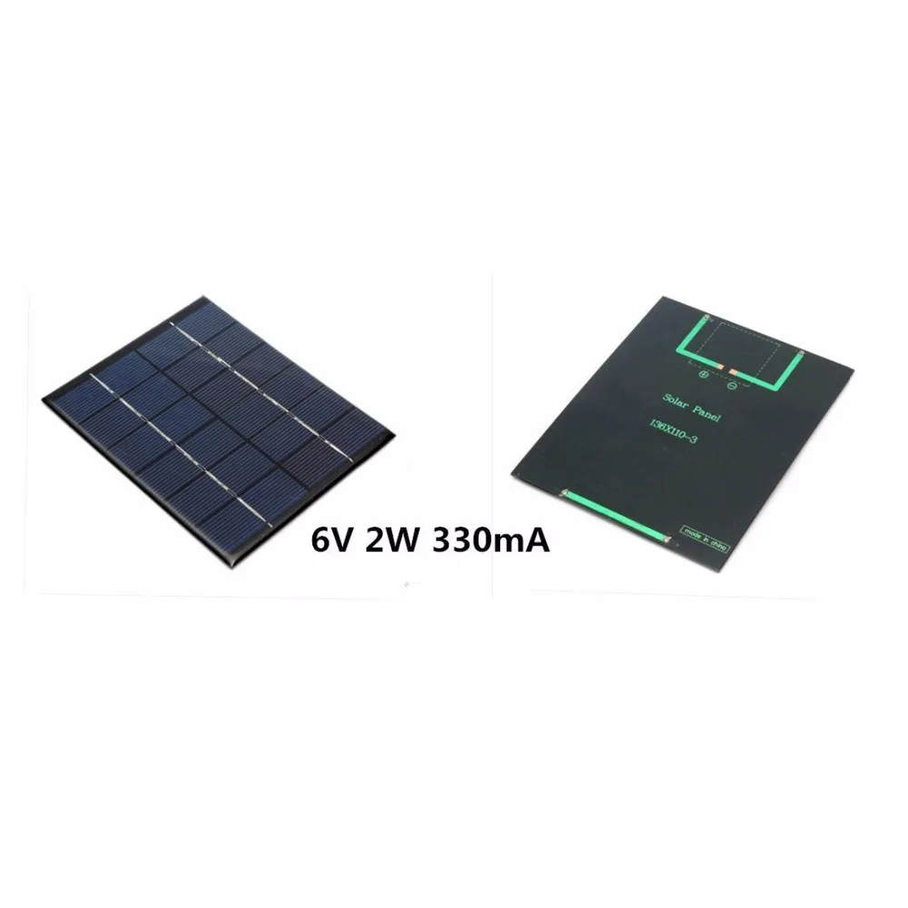 Zerosky Универсальный 6V2W 330 мА/ч Панели Солнечные DIY Солнечное зарядное устройство
