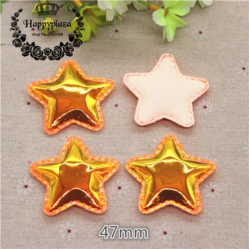 orange 12pcs 12 шт. Блестящий AB ПУ ткань мягкий Звезда Форма патчи Аппликации для одежды Аппликации волос шляпа декоративный орнамент DIY - Цвет: orange 12pcs