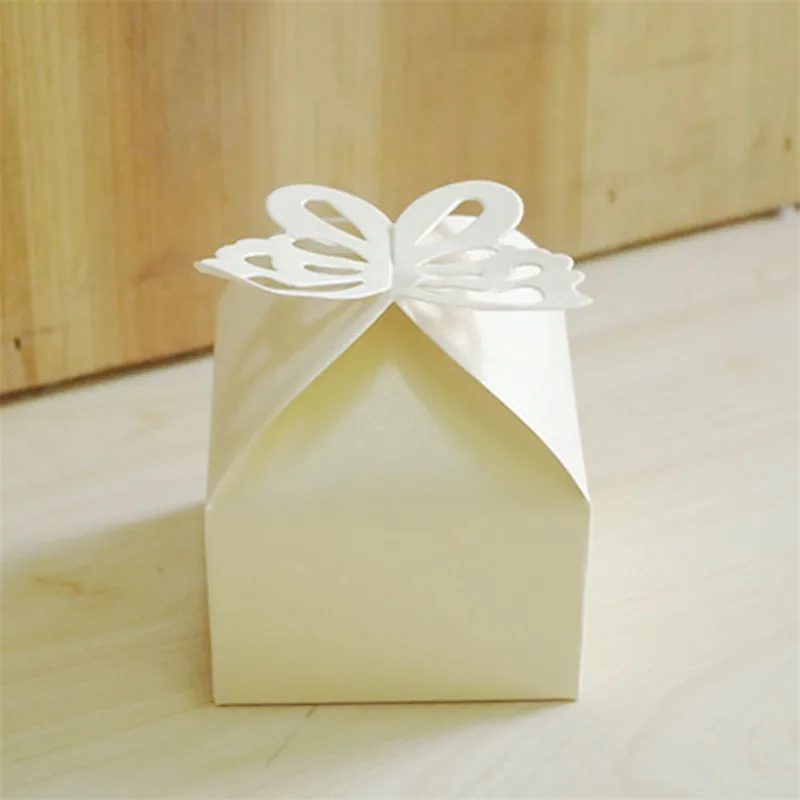 100 шт. Лазерная резка бабочки Драже Конфеты Подарочная коробка свадебные