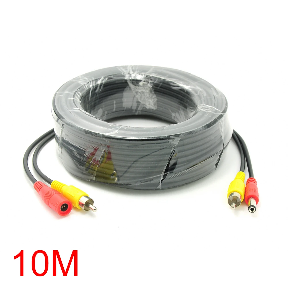 10 м/32ft RCA разъем DC Мощность аудио-видео кабель для видеонаблюдения Камера