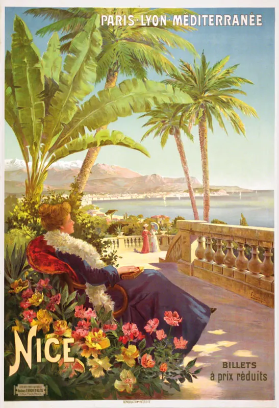 Франция туристические плакаты Nice-Paris-Lyon-Mediterranee классические настенные наклейки