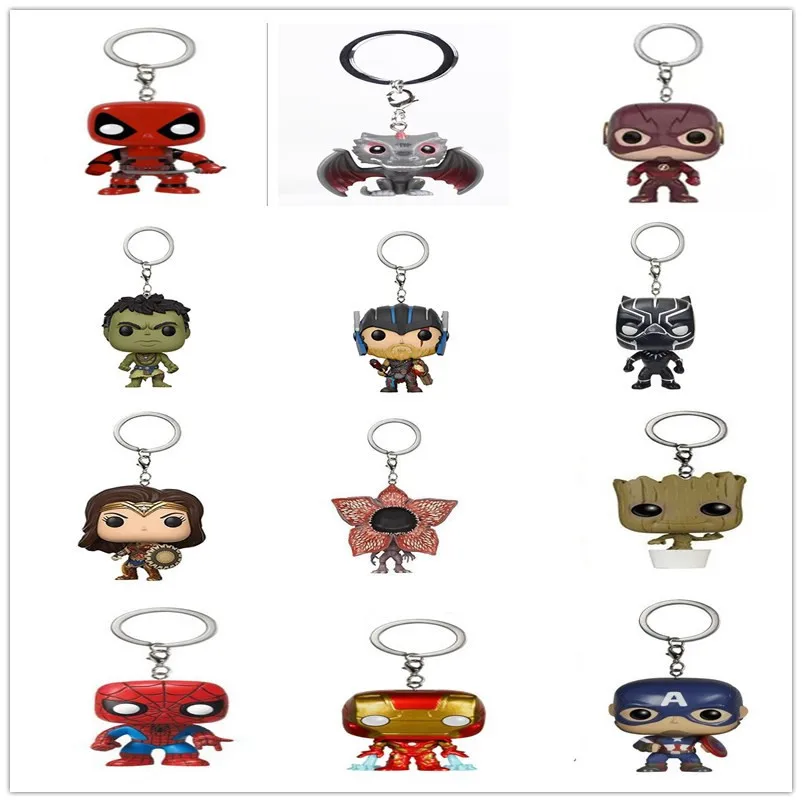 Новинка, карманный игрушечный ключ, цепочка Marvel, Железный человек, Человек-паук, ручная сумка американского фасона, Детская Коллекционная подвеска, есть коробка, модный подарок