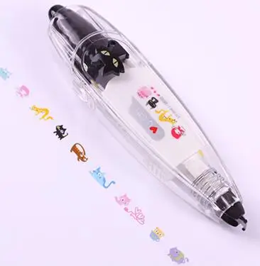 Black cat Кружевной узор, кавайные ручки, животные, пресс, 4 м, тип кружева, декоративная Корректирующая лента, дневник, канцелярские принадлежности, школьные принадлежности, декоративные наклейки - Цвет: Black cat