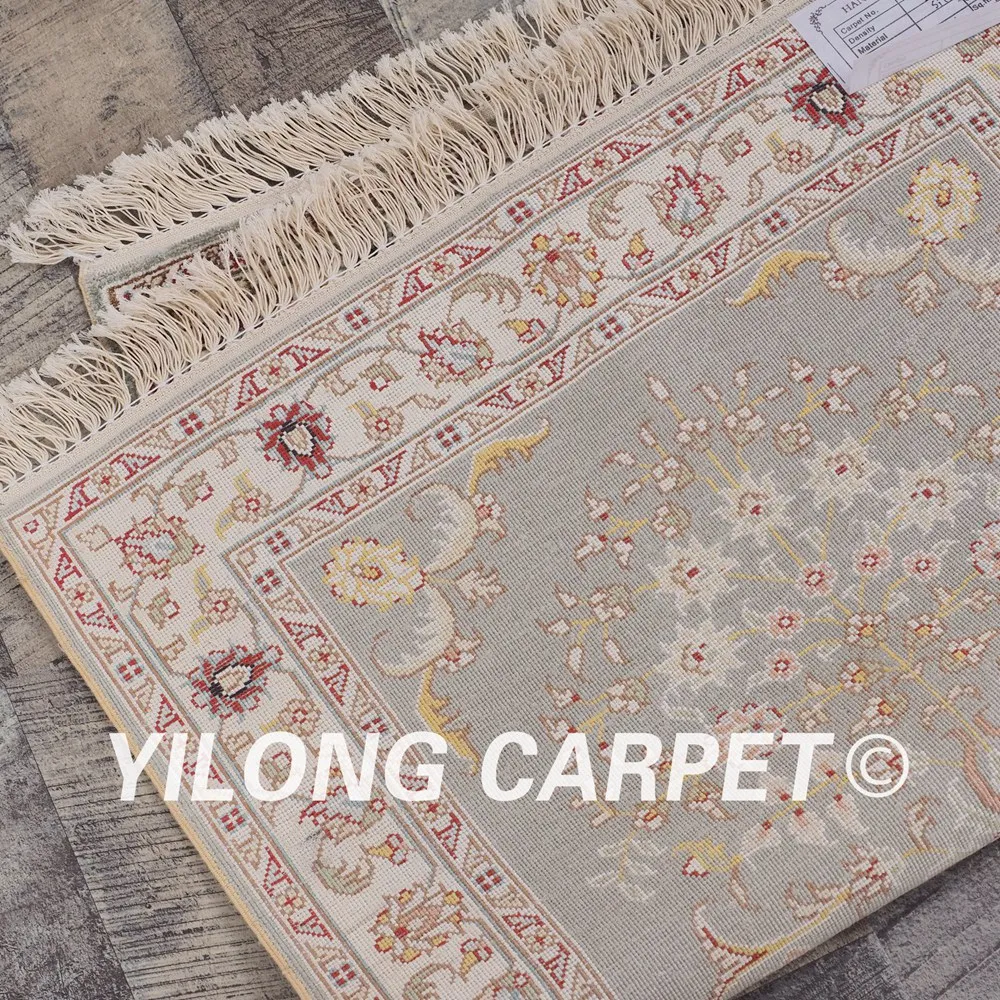 Ковер YILONG 2 &quotx 3&quot Кашан фарсированные ковры ручной работы тонкий светло-зеленый